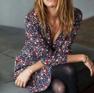 Sezane Floral mini Estelle wrap dress-36